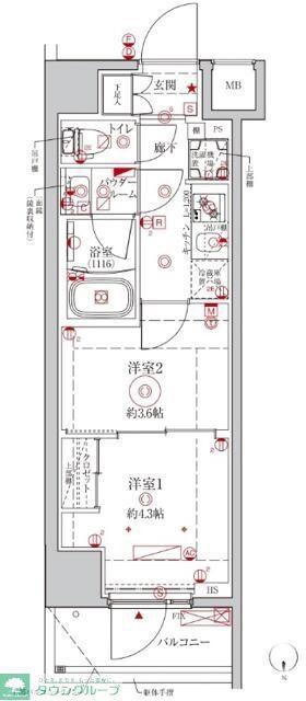 クレイシアIDZ王子フォレストヒルズ(2K/1階)の間取り写真