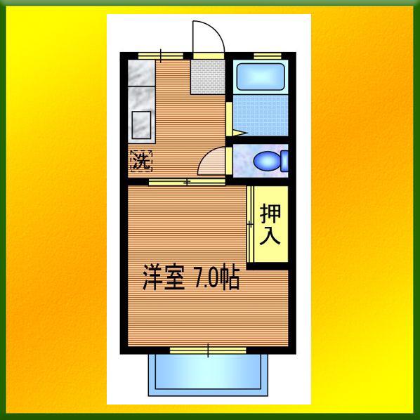 小倉ハイツ(1K/1階)の間取り写真