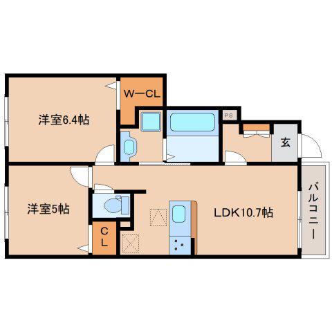 レジデンス マドカ(2LDK/1階)の間取り写真