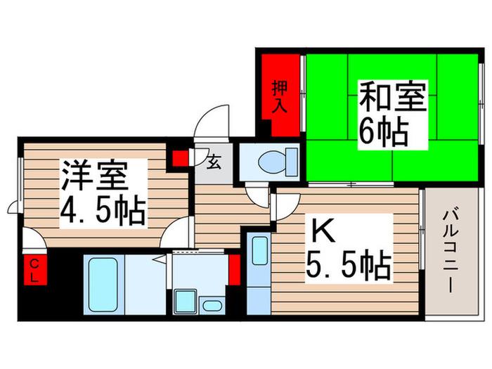 アヴェニール朝霞(2K/3階)の間取り写真