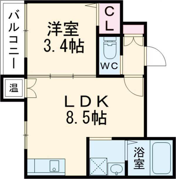 F ASECIA NOBILTA(1LDK/3階)の間取り写真