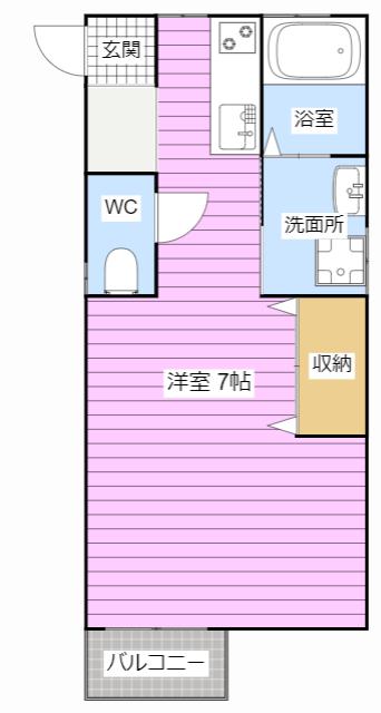 グリーンヒルS(ワンルーム/1階)の間取り写真
