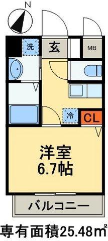 ALAMO・1(1K/6階)の間取り写真