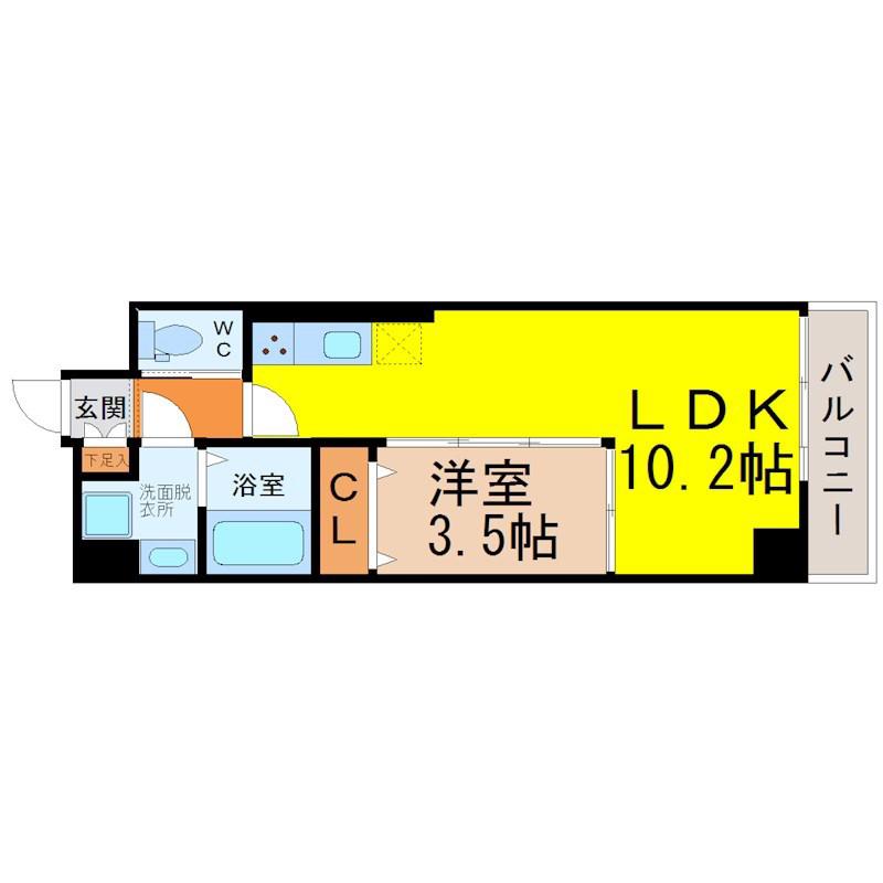 CATTLEYA GARDEN(1LDK/2階)の間取り写真