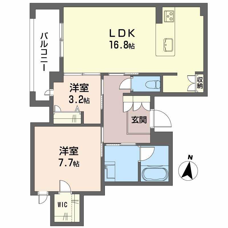 シャーメゾン ウィステリア(2LDK/4階)の間取り写真