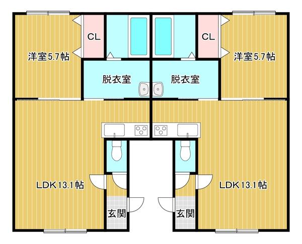 ベルエット大通(1LDK/1階)の間取り写真