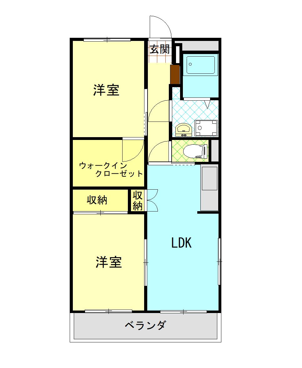 サンパティー(2LDK/2階)の間取り写真