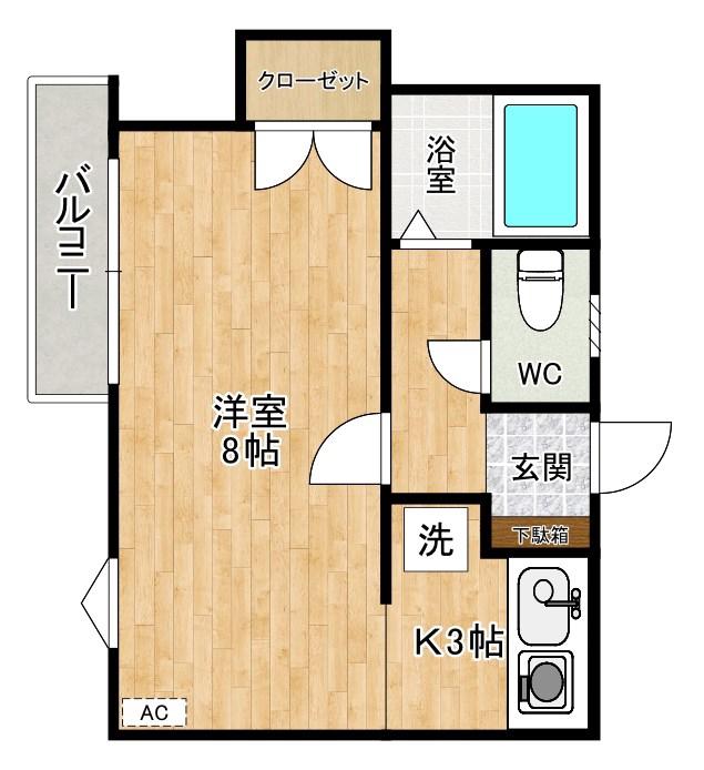 セピアコート(1K/1階)の間取り写真