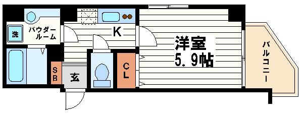 LA PARTE(1K/4階)の間取り写真