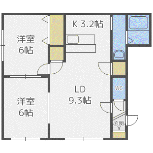 ピュアライフ327(2LDK/2階)の間取り写真