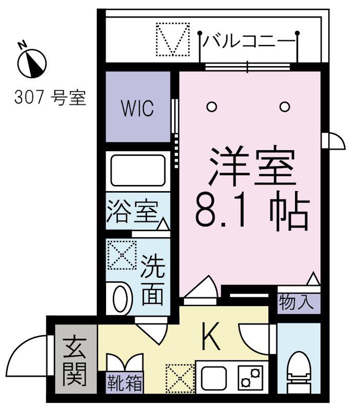 メゾン本八幡駅前(1K/3階)の間取り写真