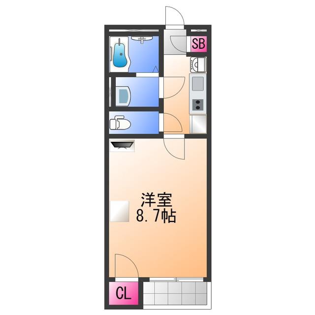 クレイノアペルト泉佐野I(1K/2階)の間取り写真