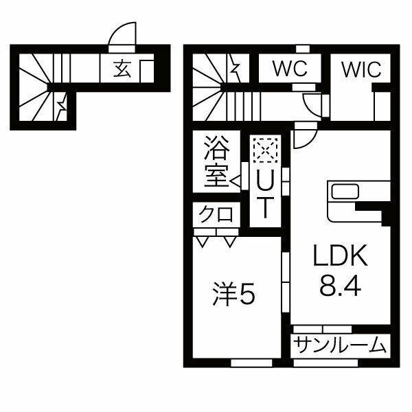 セレッソ袖野田(1LDK/2階)の間取り写真