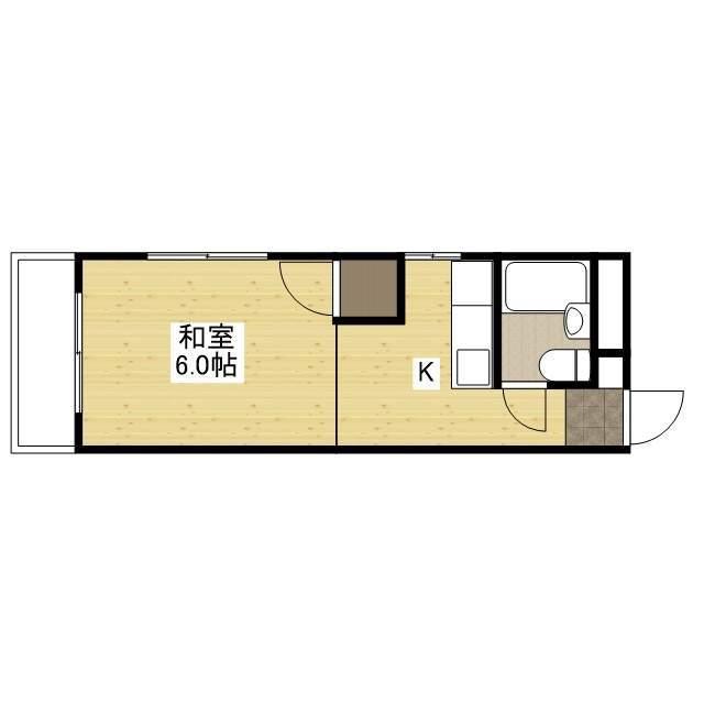 マンションMIWA(1K/2階)の間取り写真