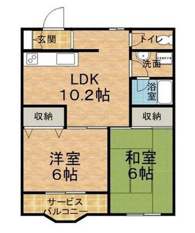 セルメゾン(2LDK/3階)の間取り写真