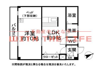 サンクイール(1LDK/1階)の間取り写真