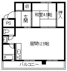ビレッジハウス留萌1号棟(1LDK/1階)の間取り写真