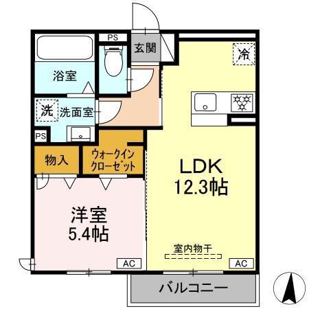 D-HILLS中田町(1LDK/2階)の間取り写真