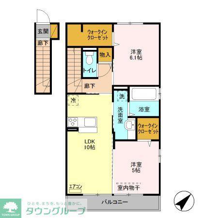ERBENHEIMVI(2LDK/2階)の間取り写真