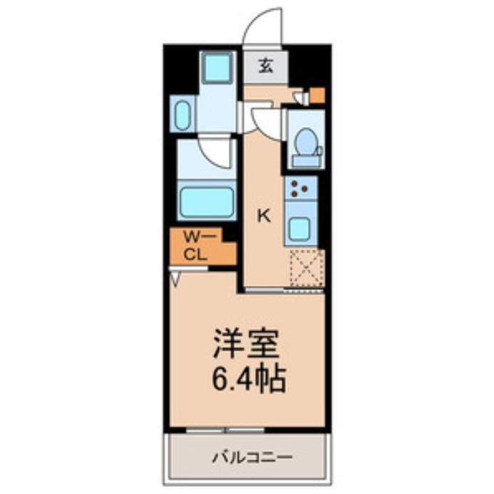 エイチ&ケー カシワ ヒルズ(1K/8階)の間取り写真