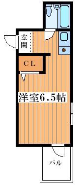 姫島ハイツ(ワンルーム/2階)の間取り写真