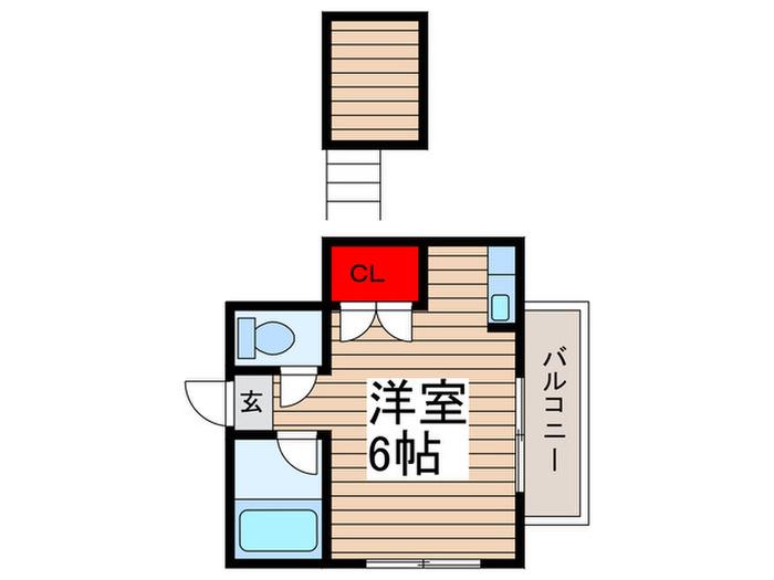 カサフローラ吉野(ワンルーム/2階)の間取り写真