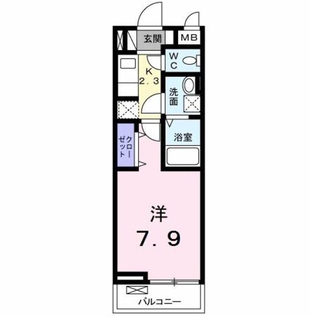 プラシード(1K/3階)の間取り写真
