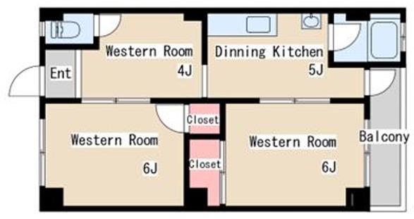 丸吉マンション(3DK/3階)の間取り写真