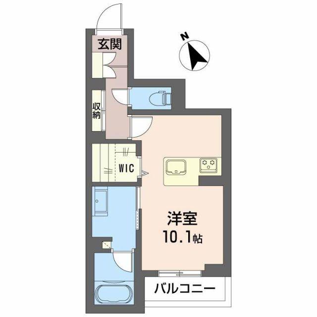 GM.E(ワンルーム/2階)の間取り写真