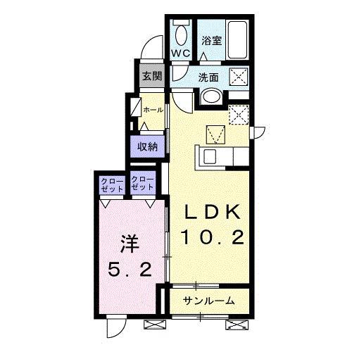 カーサ西武(1LDK/1階)の間取り写真