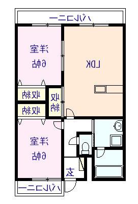 パークハイムI(2LDK/2階)の間取り写真