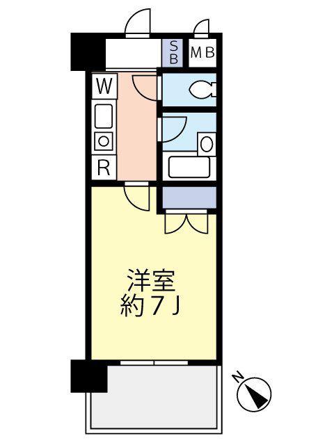 グランヴァン杉並北(1K/6階)の間取り写真
