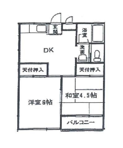 フルーツVILLAGE(2DK/2階)の間取り写真