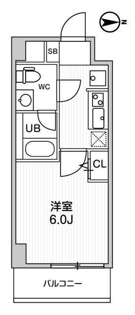 ALTERNA四つ木(1K/2階)の間取り写真
