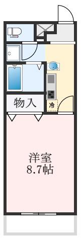 プレジール助松(1K/2階)の間取り写真