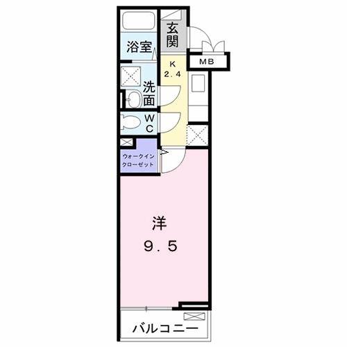 マリオ北島 D(1K/3階)の間取り写真