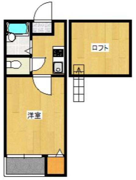 タートル弥永(1K/2階)の間取り写真