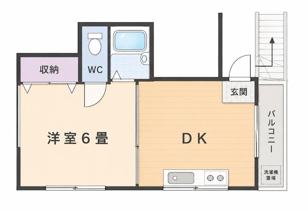 サンコーポフクシマ(1DK/2階)の間取り写真