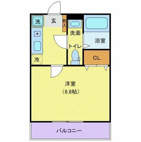 MQUARTO湘南海岸公園I(1K/2階)の間取り写真