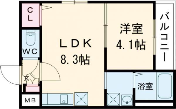 GRAND SUWA(1LDK/3階)の間取り写真