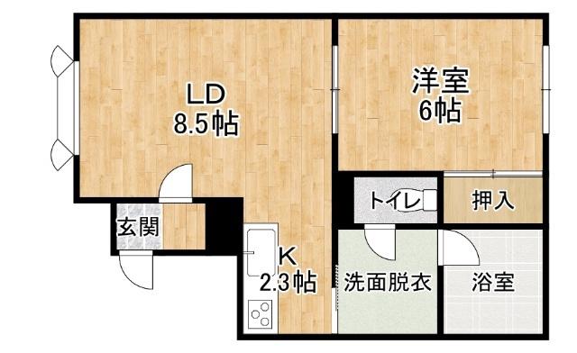 パルフェ高松I(1LDK/1階)の間取り写真