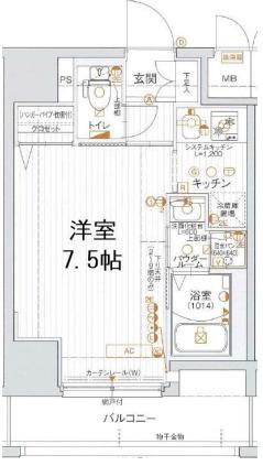 エムジェーシー神戸ブレイヴ(1K/8階)の間取り写真
