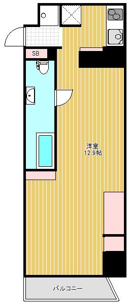 コートブランシェAP(ワンルーム/6階)の間取り写真
