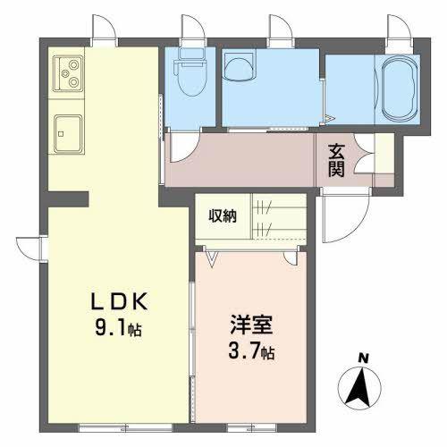 シャーメゾンマルエ(1LDK/1階)の間取り写真