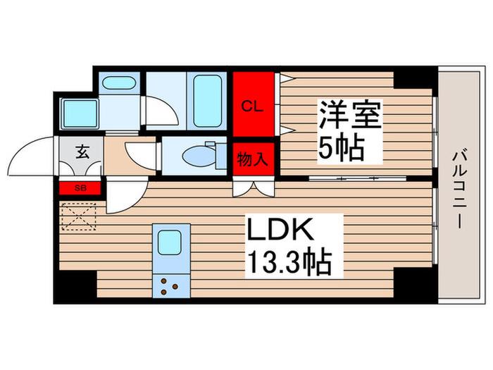 AZUL北上野(1LDK/3階)の間取り写真