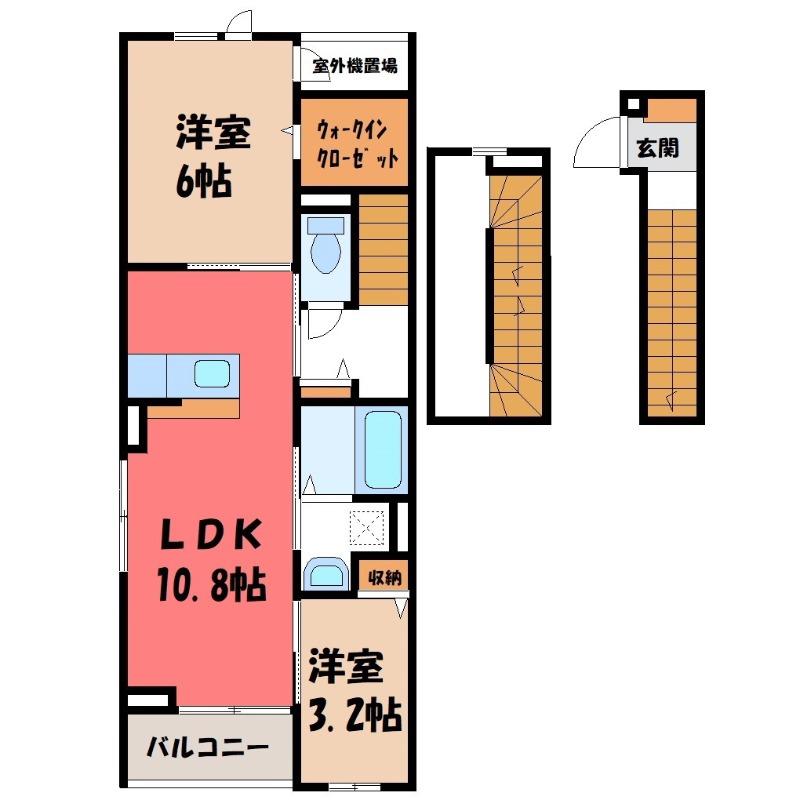 セブンI(2LDK/3階)の間取り写真