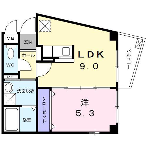 ラフレシール(1LDK/3階)の間取り写真