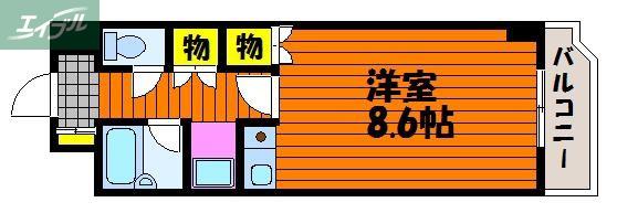 幸町旭ビル(ワンルーム/3階)の間取り写真
