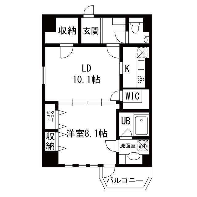 東京メトロ銀座線 表参道駅 徒歩2分 10階建 築21年(1LDK/5階)の間取り写真