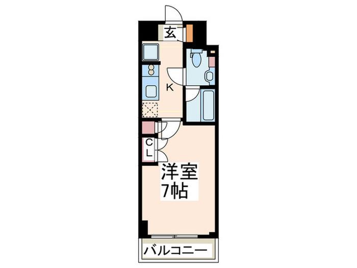 パークキューブ武蔵小杉(1K/10階)の間取り写真